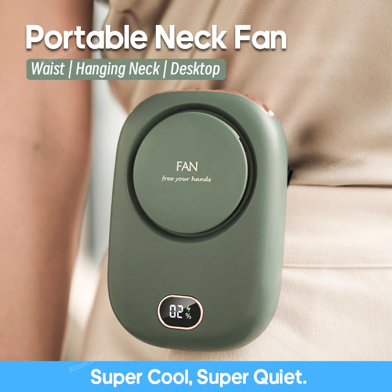 1800Mah Portable Mini Hanging Neck Fan Power Ventilador Bladeless Neckband Fan Air Cooler USB Rechargeable Electric Fans