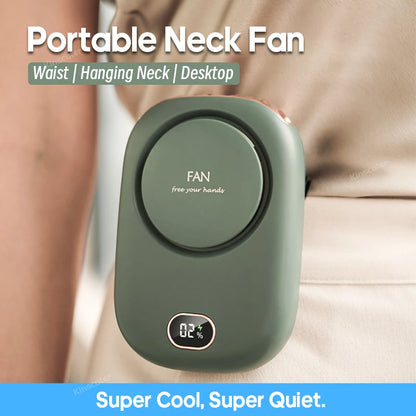 1800Mah Portable Mini Hanging Neck Fan Power Ventilador Bladeless Neckband Fan Air Cooler USB Rechargeable Electric Fans